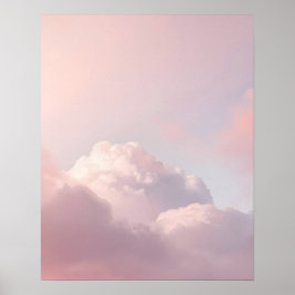 Impressão de Arte de Nuvem de Céu em Pastel Suave