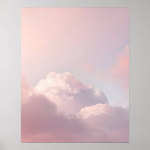 Impressão de Arte de Nuvem de Céu em Pastel Suave