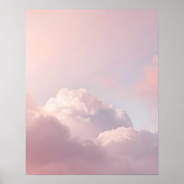 Impressão de Arte de Nuvem de Céu em Pastel Suave (Frente)