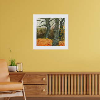 Impressão de Arte de Paisagem de Floresta de Outon