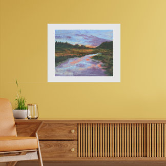 Impressão de Arte de Paisagem do Rio Pastel