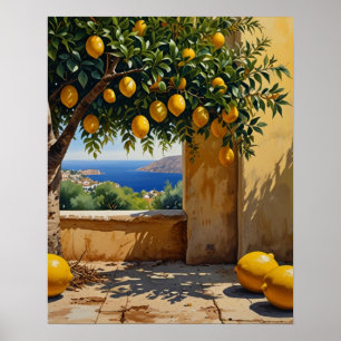 Impressão de Arte de Paisagem Laranja Mediterrânic