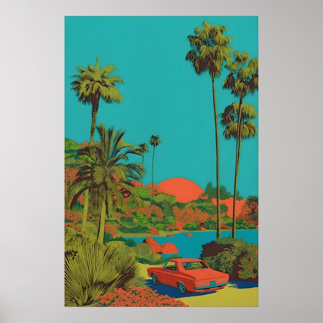 Impressão de Arte de Palm Springs Carro Moderno de (Frente)