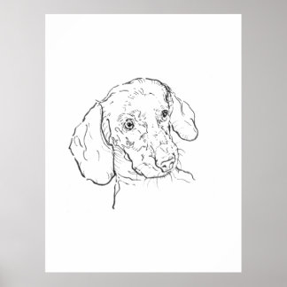 Impressão de Arte de Parede, Dachshund, Cachorro S