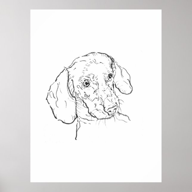 Impressão de Arte de Parede, Dachshund, Cachorro S (Frente)
