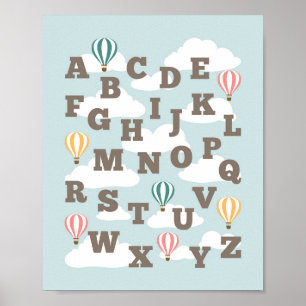 Impressão de Arte de Parede de Alphabet de Balão