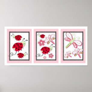 Impressão de Arte de Parede de Berçário Flor Libél
