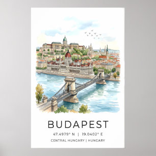 Impressão de Arte de Parede de Budapeste Paisagem 