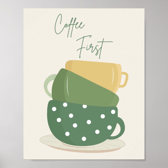 Impressão de Arte de Parede de Canecas Retro Boho  (Frente)