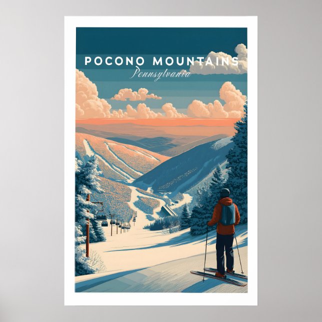 Impressão de Arte de Parede de Esqui das Montanhas (Frente)
