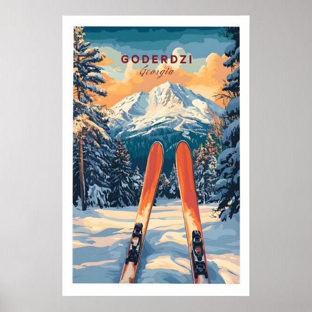 Impressão de Arte de Parede de Esqui Goderdzi Geór (Frente)