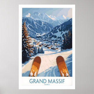 Impressão de Arte de Parede de Esqui Grand Massif 