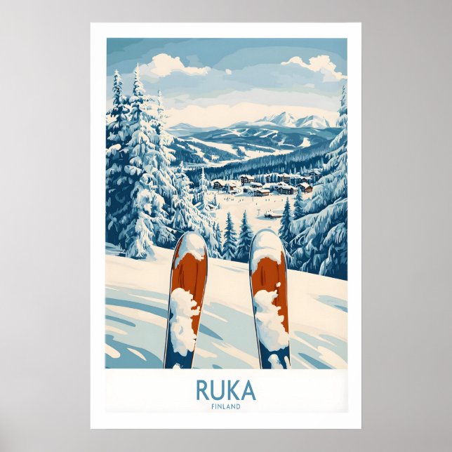 Impressão de Arte de Parede de Esqui Ruka 1 (Frente)