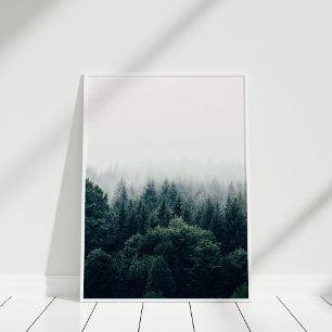 Impressão de Arte de Parede de Floresta de Pinheir