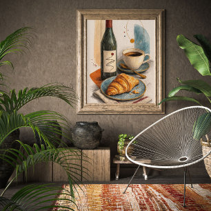 Impressão de Arte de Parede de Garrafa de Vinho, C