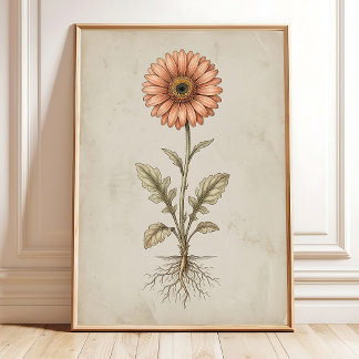 Impressão de Arte de Parede de Gerbera Margarida V