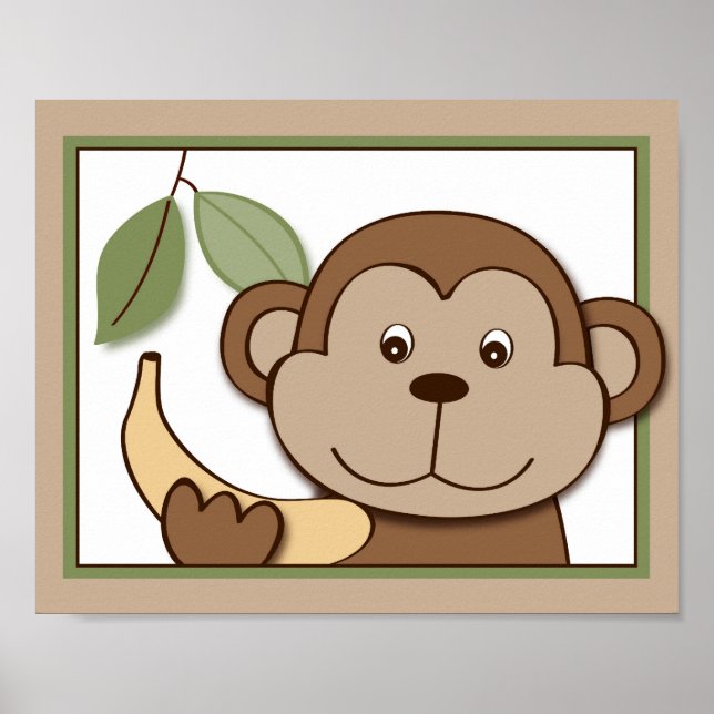 Impressão de Arte de Parede de Macaco do Zoológico (Frente)