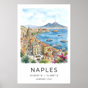 Impressão de Arte de Parede de Nápoles Baía Turque