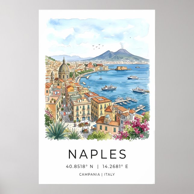 Impressão de Arte de Parede de Nápoles Baía Turque (Frente)
