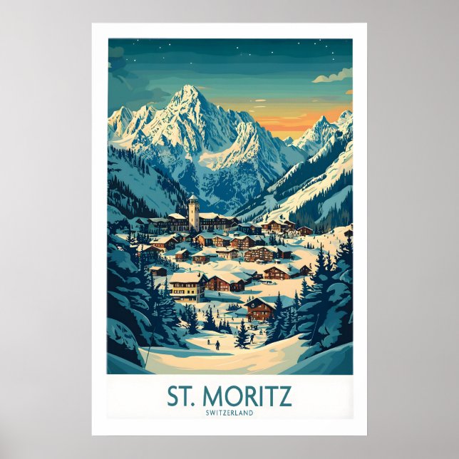 Impressão de Arte de Parede de St Moritz - Suíça 1 (Frente)