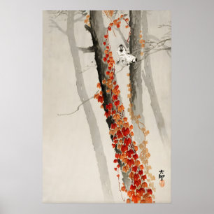 Impressão de Arte de Parede de Vinha de Pássaro Ja