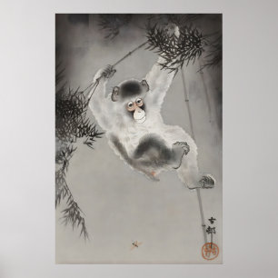 Impressão de Arte de Parede do Macaco Japonês Anim