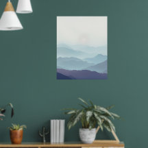 Impressão de Arte de Parede Mínima da Montanha Neb