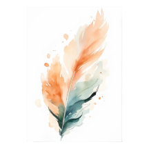 Impressão de Arte de Pena em Aquarela | Boho Laran