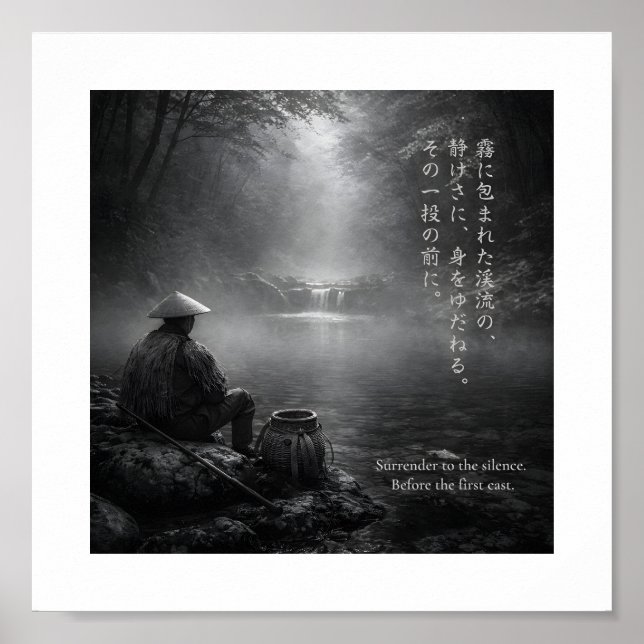 Impressão de Arte de Pesca Tenkara Japonesa (Frente)