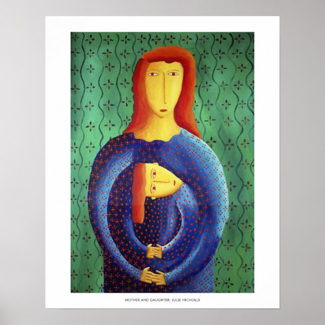 Impressão de Arte de Pintura de Mãe e Filha (Frente)