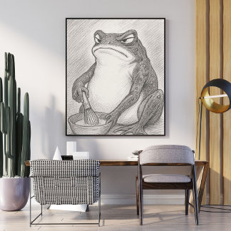 Impressão de Arte de Rã Japonesa Minimalista | Mat