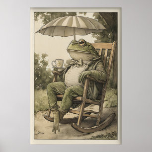 Impressão de Arte de Rã Vintage, Ilustração Vitori