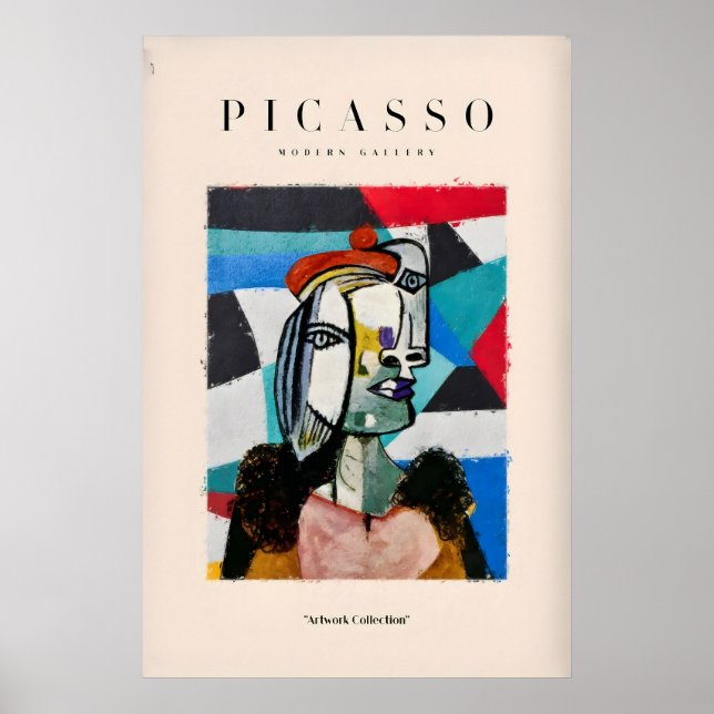 Impressão de Arte de Retrato Abstrato de Mulher co (Frente)