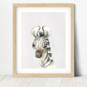 Impressão de arte de safari de zebra para berçário