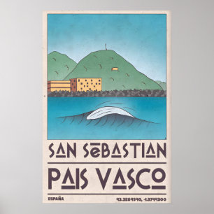 Impressão de Arte de San Sebastian Onda Enrolada,