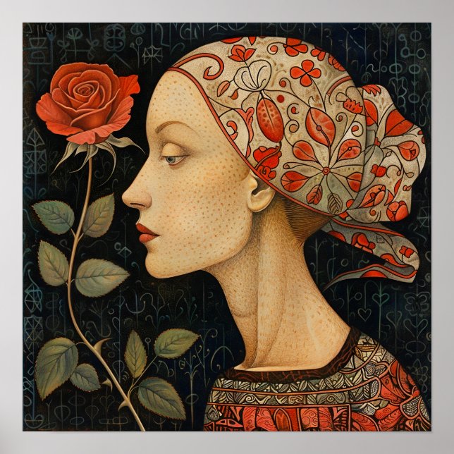 Impressão de Arte Decorativa Retrato Mulher (Frente)