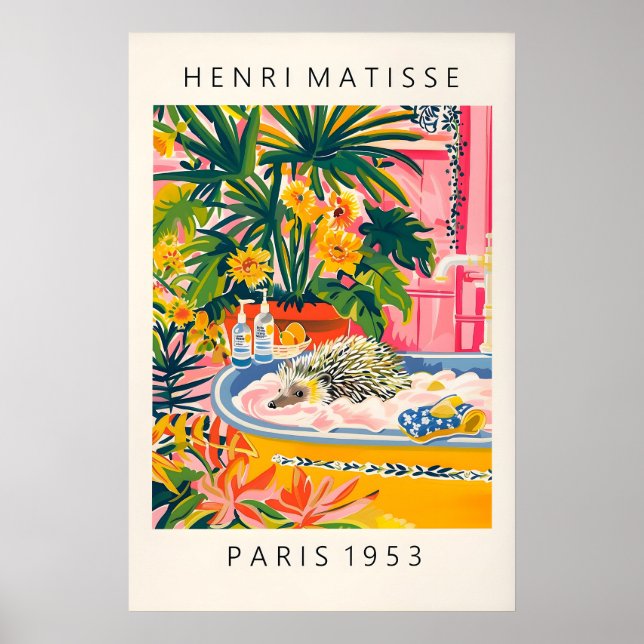 Impressão de Arte deouriço no Estilo Matisse (Frente)