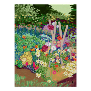 Impressão de arte digital do Jardim Flor