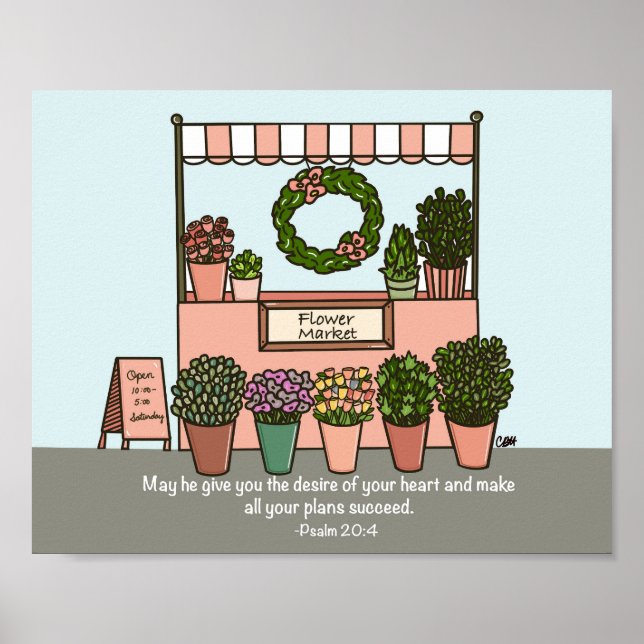 Impressão de Arte Digital do Mercado de Flores 20: (Frente)