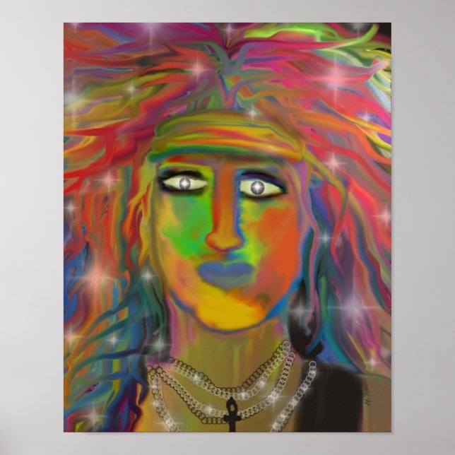 impressão de Arte Digital "Hair Deus" (Frente)