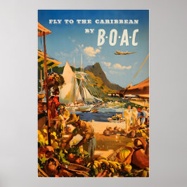 Impressão de Arte do Cartaz de Viagem da BOAC Pint