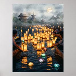 Impressão de Arte do Festival de Lanterna Japonesa