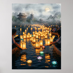 Impressão de Arte do Festival de Lanterna Japonesa