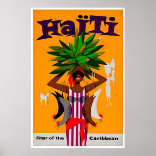 Impressão de Arte do Haiti Poster de Viagem Haitia