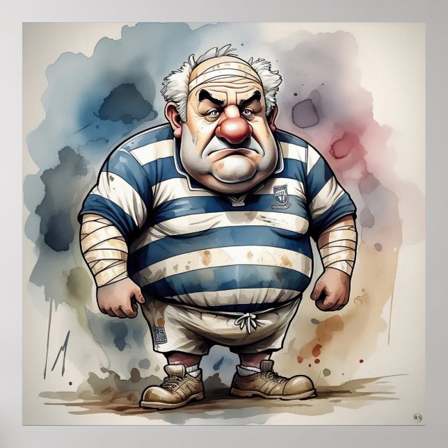 Impressão de Arte do Jogador de Rugby (Frente)