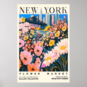 Impressão de Arte do Mercado de Flores de NYC Pais