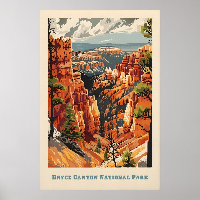 Impressão de Arte do Parque Nacional - Bryce Canyo (Frente)