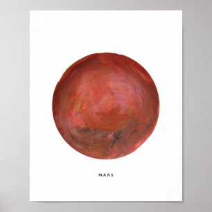 Impressão de Arte do Planeta Marte Pintado