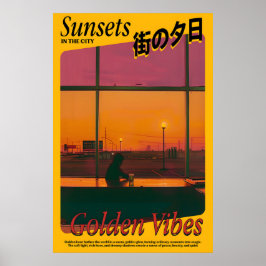 Impressão de Arte do Pôr do Sol Golden Vibes Atmos