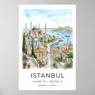 Impressão de Arte do Porto de Istambul - Vista da 